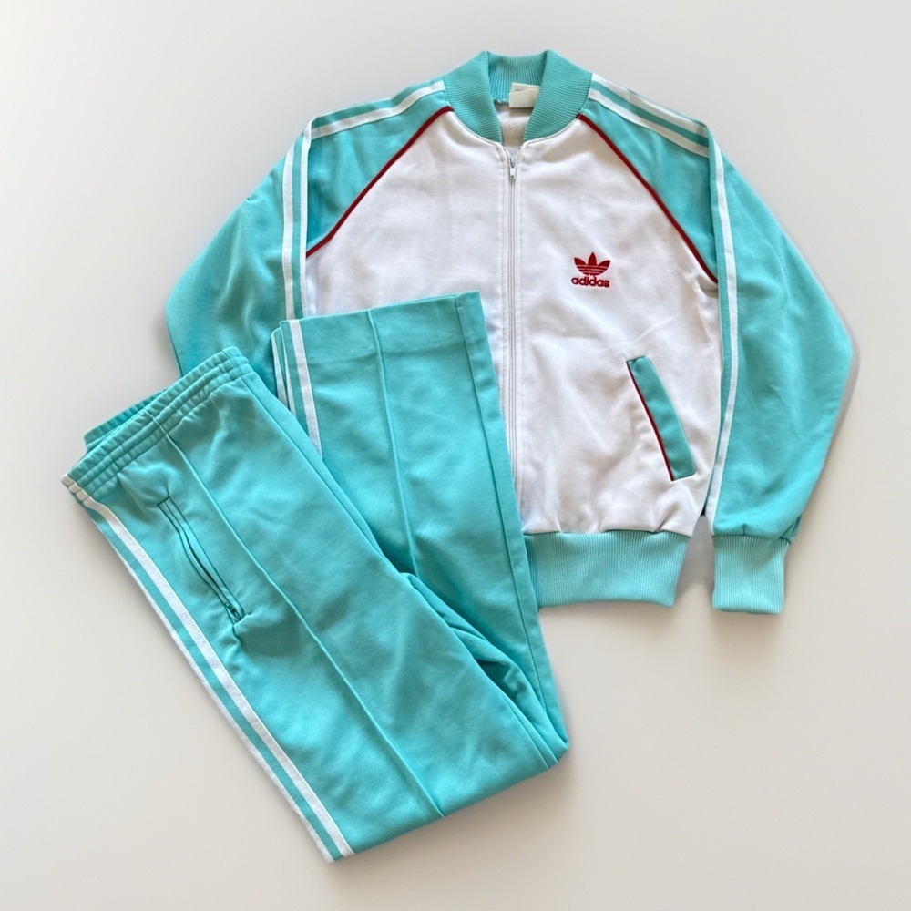 Vintage Adidas Tracksuit Women's S 80s 2 Piece Retro Athleisure Trefoil Logo